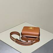 Celine Triomphe crochet embroidery brown bag - 4