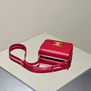 Celine Triomphe crochet embroidery red bag - 6