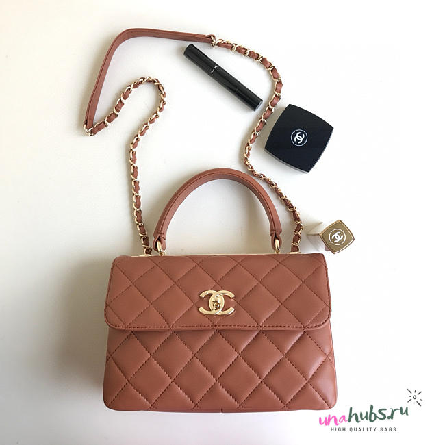 Chanel Trendy Cc Flap Bag Dark Coffee Lambskin Bag - 1