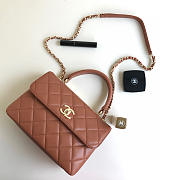 Chanel Trendy Cc Flap Bag Dark Coffee Lambskin Bag - 5