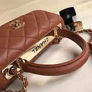 Chanel Trendy Cc Flap Bag Dark Coffee Lambskin Bag - 3