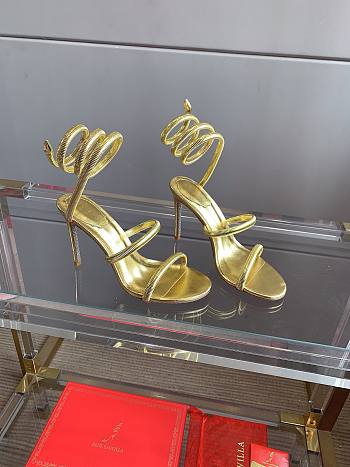 Rene Caovilla Women's Metallic Juniper Gold Leather Heels 105