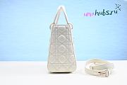 Dior Lady Medium White Cannage Quilted Lambskin Bag - 6