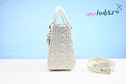 Dior Lady Medium White Cannage Quilted Lambskin Bag - 5