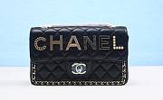 Chanel Classic Flap Letters Lambskin Black Bag - 1