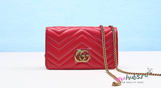 Gucci GG Marmont Red Leather Bag - 1