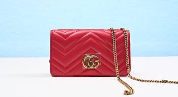 Gucci GG Marmont Red Leather Bag