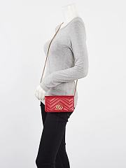 Gucci GG Marmont Red Leather Bag - 2