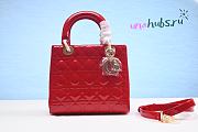 Dior Lady medium red patent leather 24cm bag  - 1