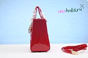 Dior Lady medium red patent leather 24cm bag  - 2