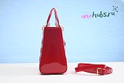 Dior Lady medium red patent leather 24cm bag  - 3