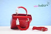 Dior Lady medium red patent leather 24cm bag  - 4