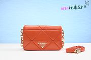 Prada System orange nappa patchwork shoulder bag - 1