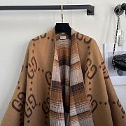 GUCCI Wool Reversible Tartan Cape - 6