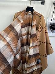 GUCCI Wool Reversible Tartan Cape - 4