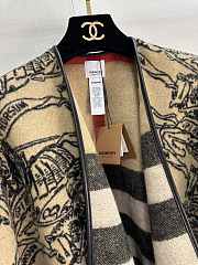 Burberry Beige Wool Equestrian Cape  - 6