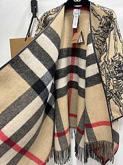 Burberry Beige Wool Equestrian Cape  - 4