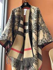 Burberry Beige Wool Equestrian Cape  - 5