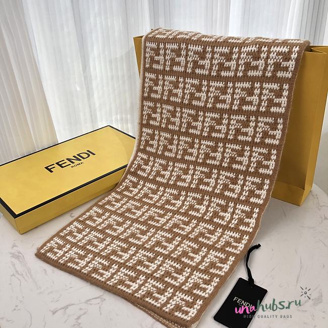 Fendi All-Over Logo-Intarsia Scarf - 1