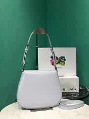 Prada Cleo Brushed Gray Leather Shoulder Bag - 6