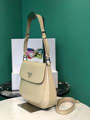 Prada Cleo Brushed Beige Leather Shoulder Bag - 4