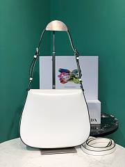 Prada Cleo Brushed White Leather Shoulder Bag - 5