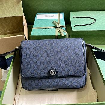 Gucci Ophidia messenger blue leather bag