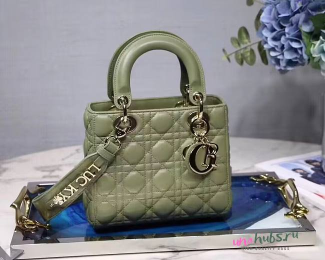 Dior Lady Small Green Leather 20cm Bag - 1