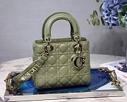 Dior Lady Small Green Leather 20cm Bag - 1