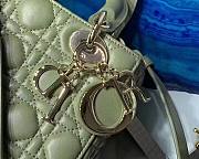 Dior Lady Small Green Leather 20cm Bag - 4