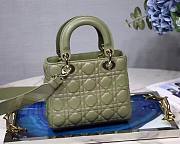 Dior Lady Small Green Leather 20cm Bag - 3