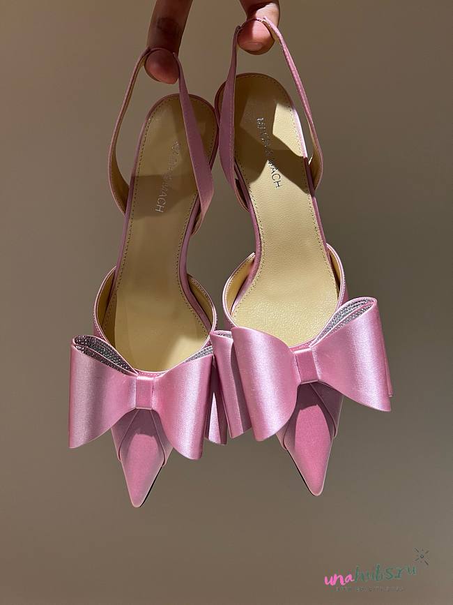 MACH & MACH Le Cadeau pink satin slingback heels  - 1