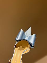 MACH & MACH Le Cadeau blue satin slingback heels - 6