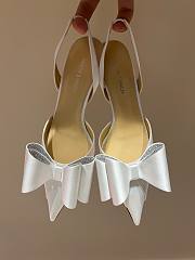 MACH & MACH Le Cadeau all white satin slingback heels - 1