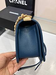 Chanel Le Boy Flap Bag Quilted Blue Caviar Gold Hardware Bag - 6