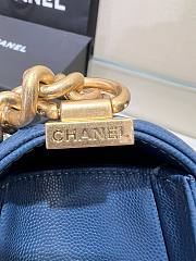 Chanel Le Boy Flap Bag Quilted Blue Caviar Gold Hardware Bag - 5