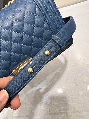 Chanel Le Boy Flap Bag Quilted Blue Caviar Gold Hardware Bag - 2