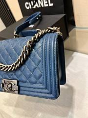 Chanel Le Boy Flap Bag Quilted Blue Caviar Silver Hardware Bag - 6