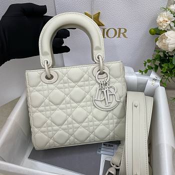 Dior lady white matte ABC 20cm bag