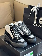 Chanel white & black sneaker boots - 4