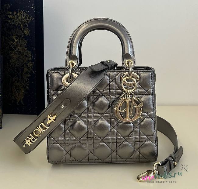 Dior ABC Lady Metallic Gray Small Bag - 1