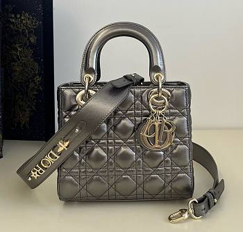 Dior ABC Lady Metallic Gray Small Bag