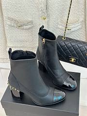 Chanel black leather boots - 5