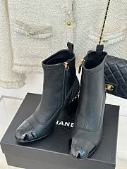 Chanel black leather boots - 4