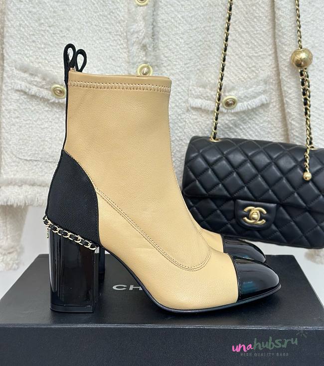 Chanel beige leather boots  - 1