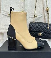 Chanel beige leather boots  - 1