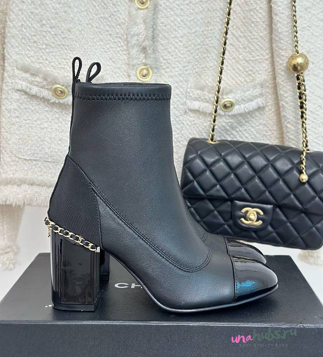 Chanel black leather boots - 1