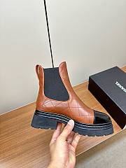 Chanel chelsea brown leather boots - 2