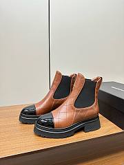 Chanel chelsea brown leather boots - 4