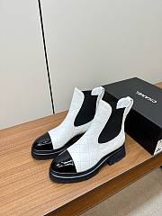 Chanel chelsea white leather boots - 6